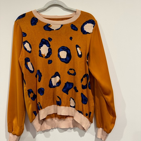 3.1 Phillip Lim for Target Sweaters - 3.1 Philip Lim for Target Orange Leopard Print Long Sleeve Blouse Size LG